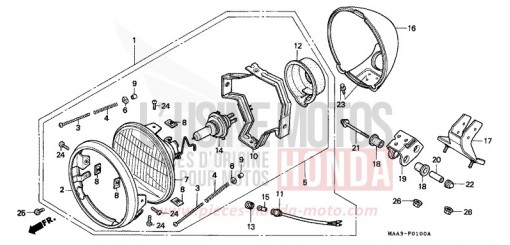 SCHEINWERFER (VT1100CS/CT) VT1100CS de 1995